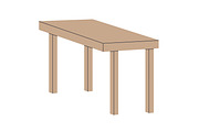 Desks, tables set. Wooden furniture, an Object Illustration by Good Studio (Thumbnail 2 of 9)