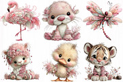 Whimsical Spring Animals Clipart, an Animal Illustration by DreamCafeArt (Thumbnail 2 of 7)