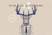 Hipster Deer Characters, a Work Illustration by blauananas (Thumbnail 3 of 8)