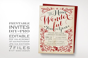 Christmas Invitation Template Winter