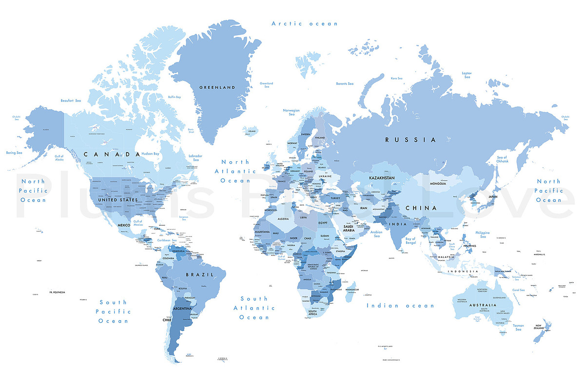 Detailed World Map 60x40 max - jpeg, a Work Illustration by Plums Pixel Love (Photo 1 of 7)