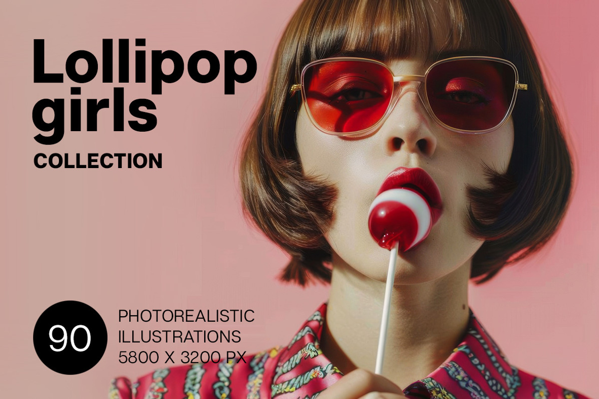 Lollipop girls. 90 images, a Person Illustration by Handmadefont (Photo 1 of 16)