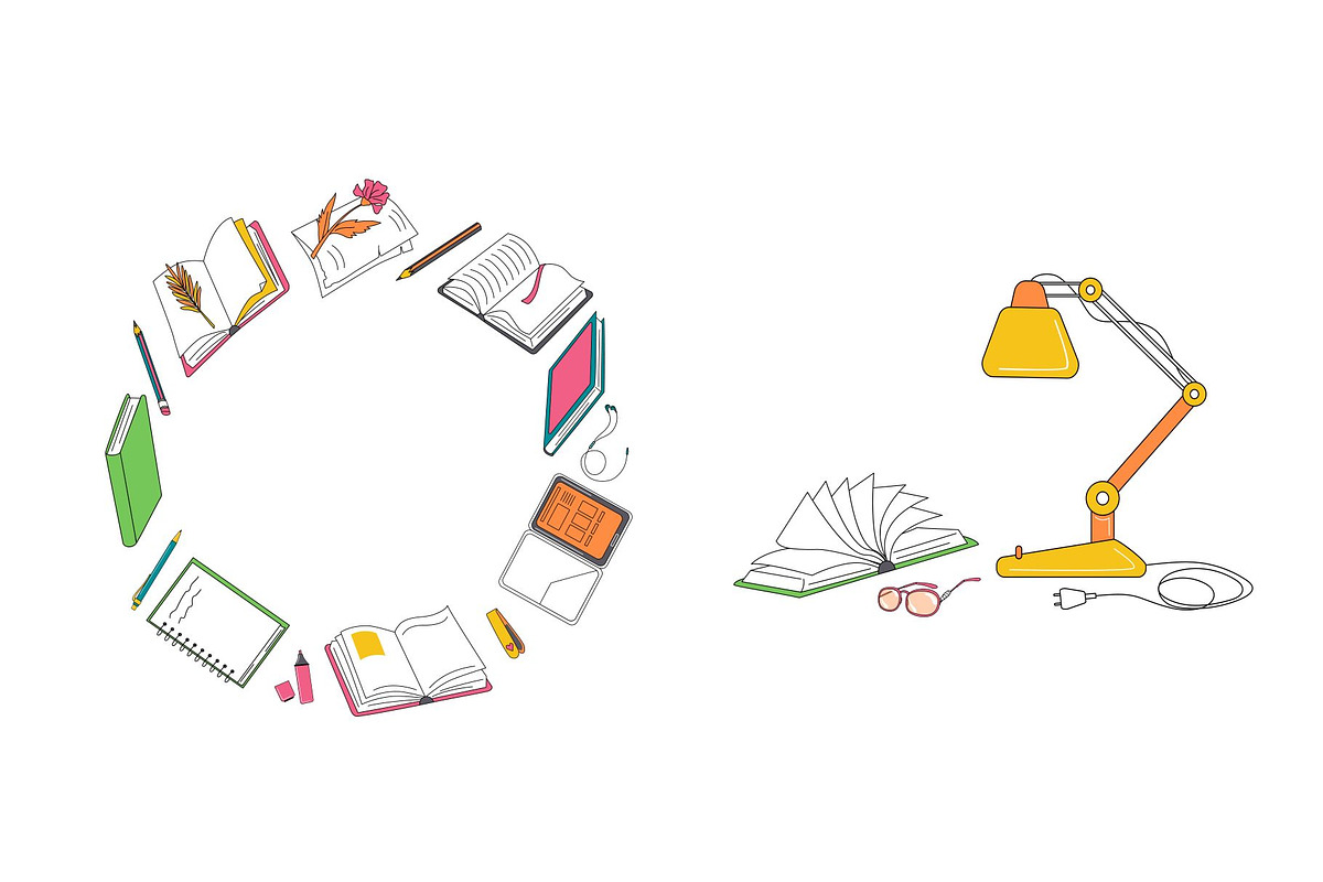 Books & Reading - Elements, Stickers, an Object Illustration by Verachana Dreams (Photo 5 of 11)