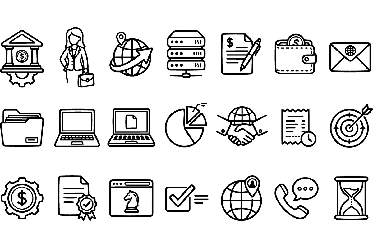 Minimalist Business Icon Set, an Illustration by designvectx (Photo 2 of 3)