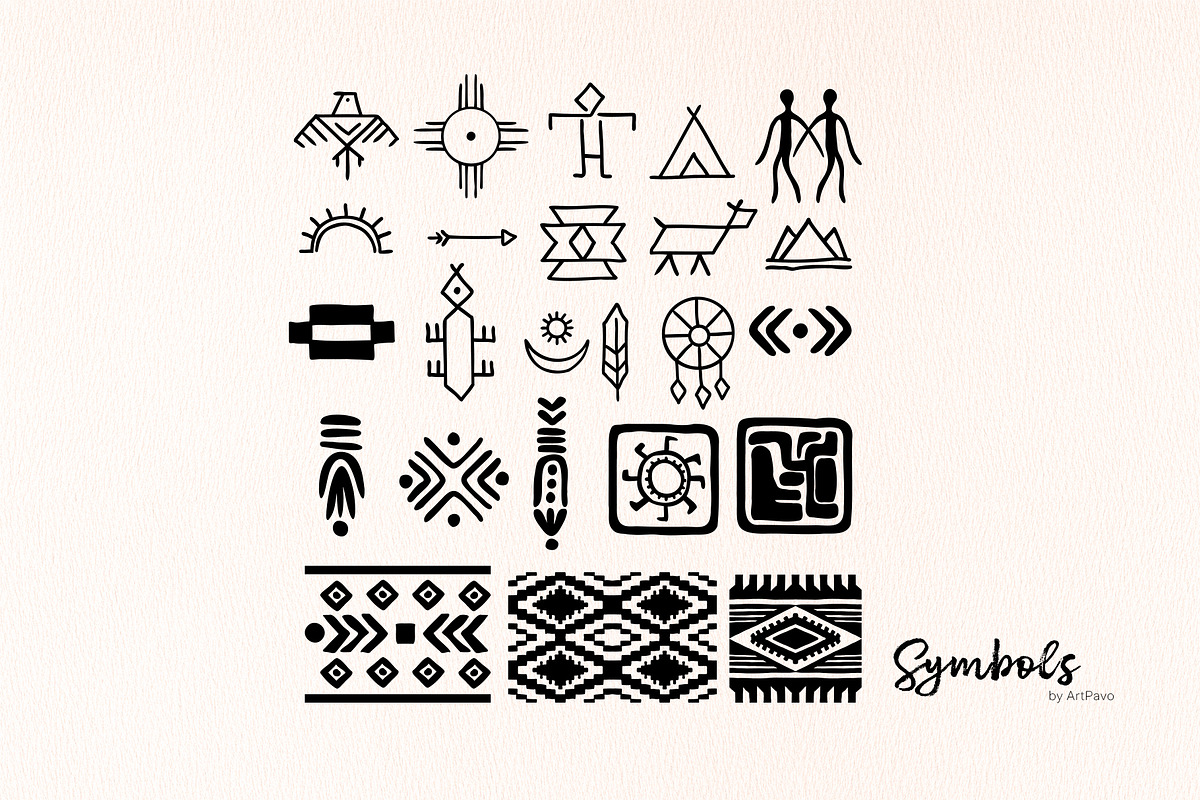 Tribal Sketche Pack, Native American, a Person Illustration by ArtPavo (Photo 9 of 13)
