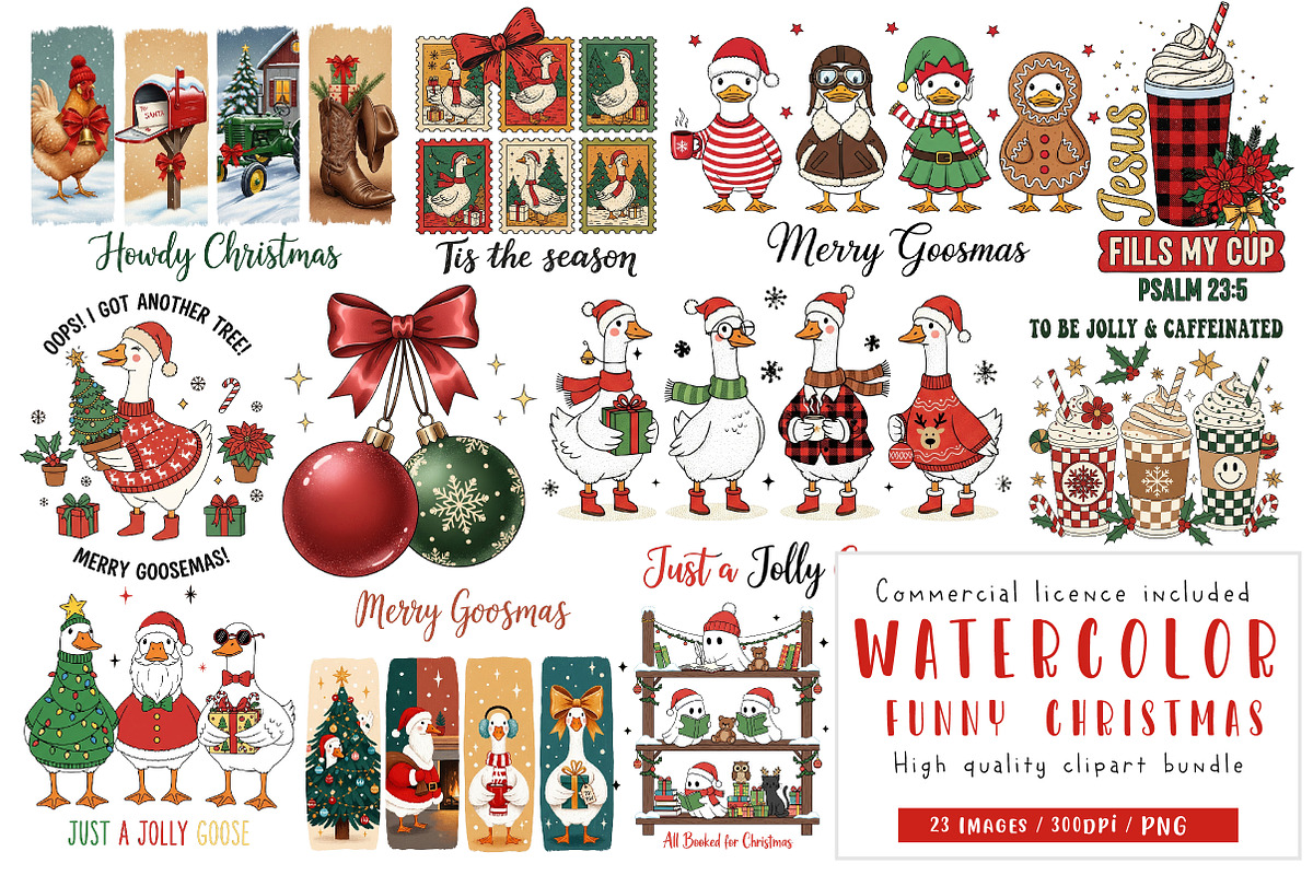 Funny Christmas Sublimation Bundle, an Illustration by CreationArt (Photo 1 of 11)