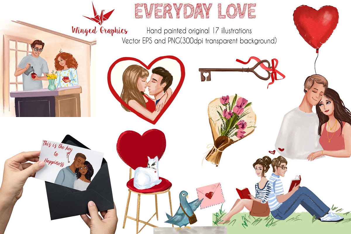 Everyday love : illustration set, a Person Illustration by Winged Graphics (Photo 2 of 4)