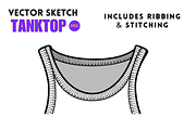 Tank Top Vector Sketch, an Apparel Mockup by Doroty Dafne Designs (Thumbnail 4 of 7)