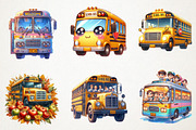 Back To School Bus Watercolor Png, an Illustration by RobertsArt (Thumbnail 5 of 7)
