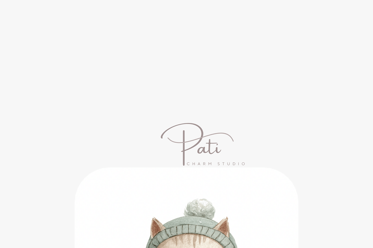 20 Christmas Cat Clipart, an Animal Illustration by Pati Charm Studio (Photo 6 of 8)