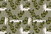 Tropical surf people vintage cars, a Pattern Graphic by Cotton Melon pattern Shop (Thumbnail 5 of 5)