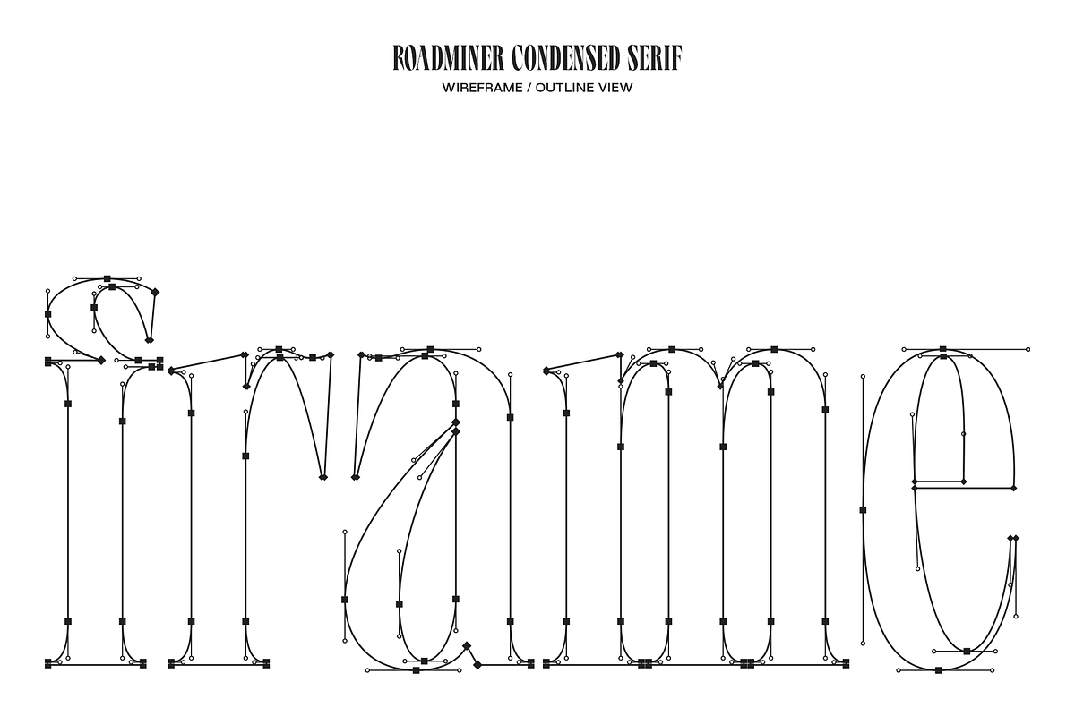 Roadminer - Condensed Serif Typeface, a Serif Font by Mbonster Design Studio (Photo 8 of 17)