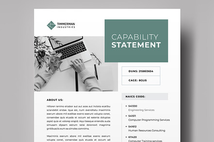 Business Capability Statement Design, a Brochure Template by DesVert