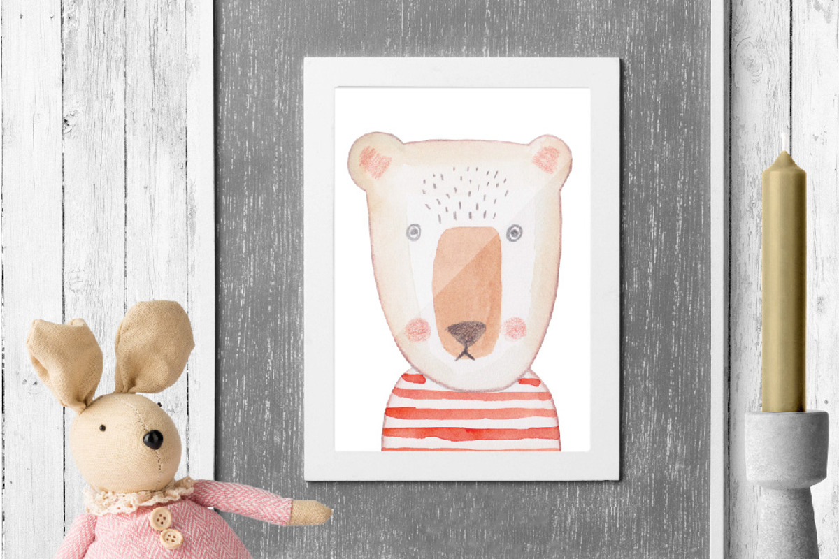Watercolor Bedtime Buddies PNGs, an Animal Illustration by LittleAcornGraphics (Photo 6 of 8)