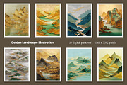Golden Landscape Illustration, a Decorative Illustration by Housui Patterns (Thumbnail 8 of 10)