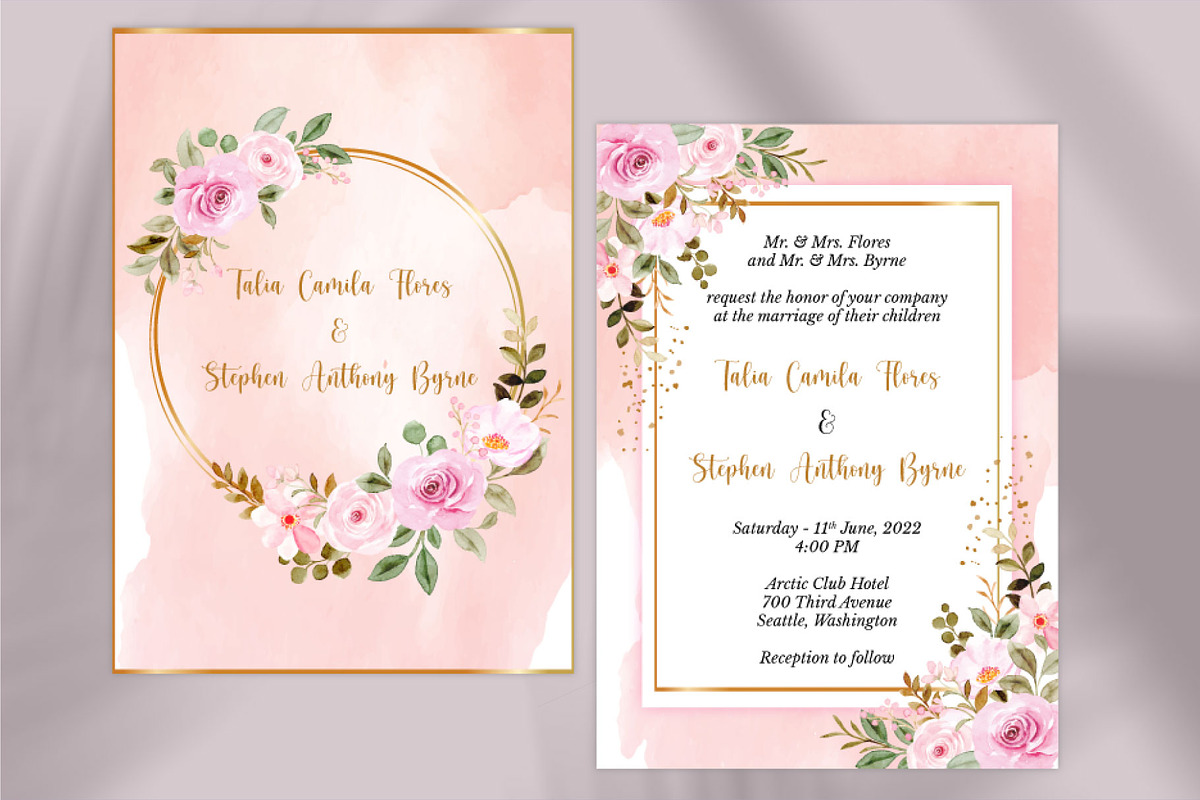 Floral Wedding Card, an Invitation Template by Visual Designs (Photo 3 of 3)