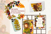 Fall Vibes watercolor floral clipart, an Illustration by Nadya Saen Art (Thumbnail 7 of 15)