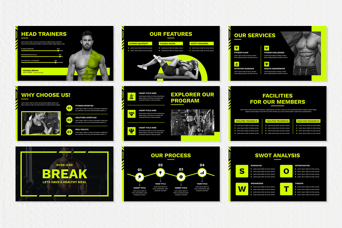 Creative GYM & Fitness Presentation, a Presentation Template by Mighty-Slide (Photo 3 of 5)