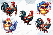 Patriotic USA Chicken Clipart, a Graphic by designcity5 (Thumbnail 3 of 5)