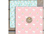 Princess Cat Digital Paper Clipart, a Pattern Graphic by JennyL Designs (Thumbnail 5 of 7)