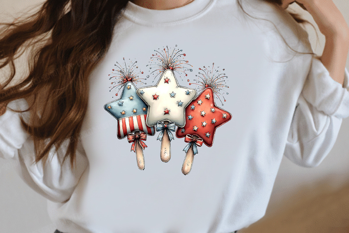 Whimsical Patriotic ice cream, a Seasonal Illustration by Designworld (Photo 7 of 9)