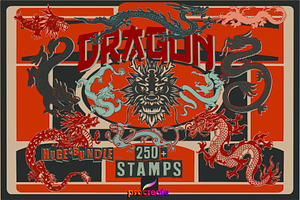 Dragon stamps for Procreate