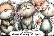 whimsical spring cat clipart, an Illustration by Designworld (Thumbnail 1 of 3)