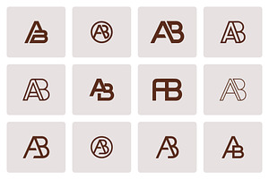 12 AB or BA Lettermark Logo Bundle, a Branding & Logo Template by Vectorium Studio