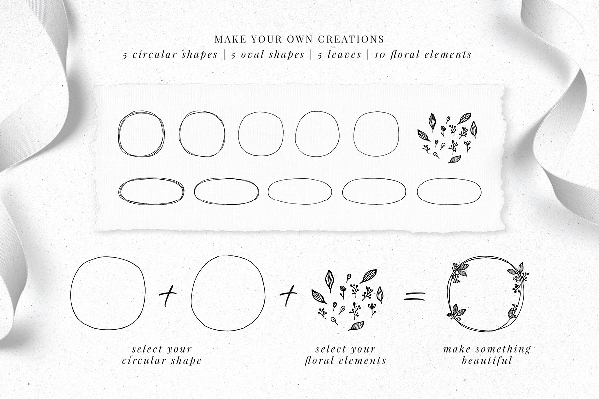 Floral Wreaths & Botanical Shapes, a Decorative Illustration by Pigment Café (Photo 6 of 8)