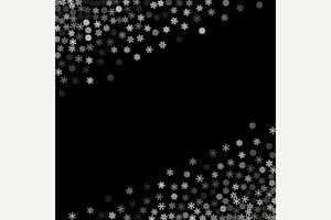 Snowfall with random snowflakes