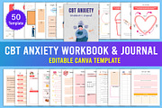 CBT Anxiety Workbook & Journal, a Print Template by Designmela01 (Thumbnail 1 of 8)