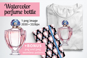 Watercolor perfume bottle image