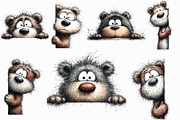 Funny Peeking Bear Clipart, an Illustration by Libby Wishes (Thumbnail 2 of 6)