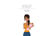 Mom & Baby Portrait Clip Art, a Person Illustration by Lauren Lesley Studio (Thumbnail 29 of 33)