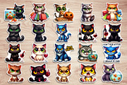 Funny cat Halloween Stickers, an Animal Illustration by ElenazlataArt (Thumbnail 6 of 6)