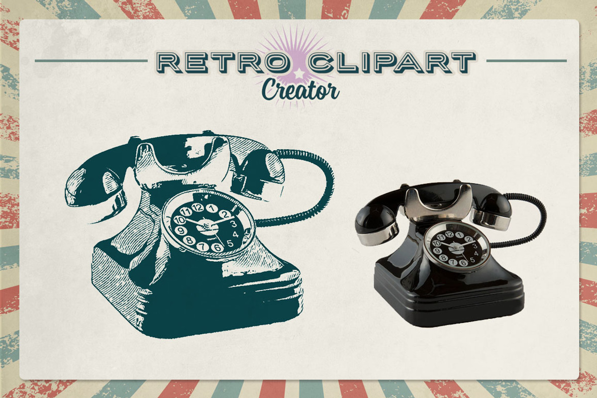 Retro Clipart Creator An Action Add On By G Design