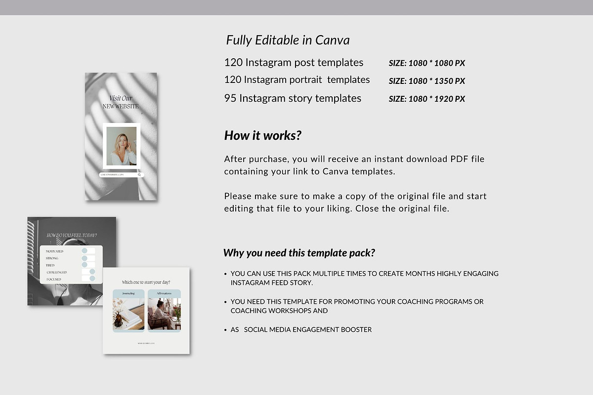 Wellness Coach Instagram template, a Social Media Template by Deepa ...