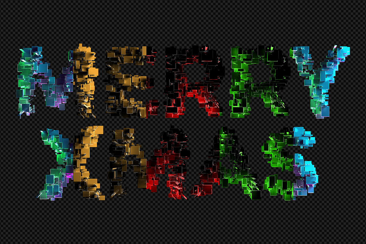 Merry Xmas – Fantastic 3D Type, an Object Graphic by INSgraphizm (Photo 3 of 8)