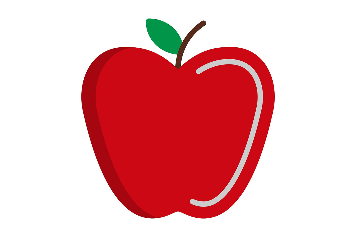 Apple Flat Icon, an Icon by Pexelpy (Photo 1 of 2)