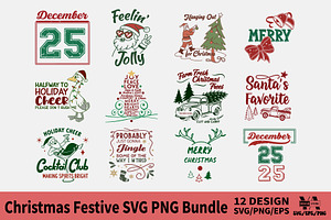 Christmas Festive SVG PNG Bundle, an Object Illustration by Ya_ Design Store