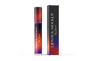 Lipstick Tube with Box Mockup, a Product Mockup by Green Art (Thumbnail 1 of 5)