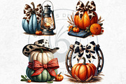 Fall Western coquette bow pumpkins, a Seasonal Illustration by ThatsDesignArt (Thumbnail 6 of 10)
