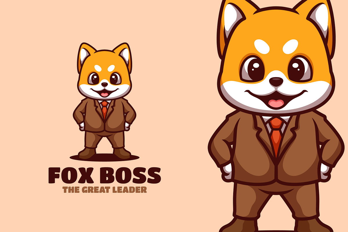 Stylish Fox Boss Mascot Illustration, a Branding & Logo Template by Gumrega Studio