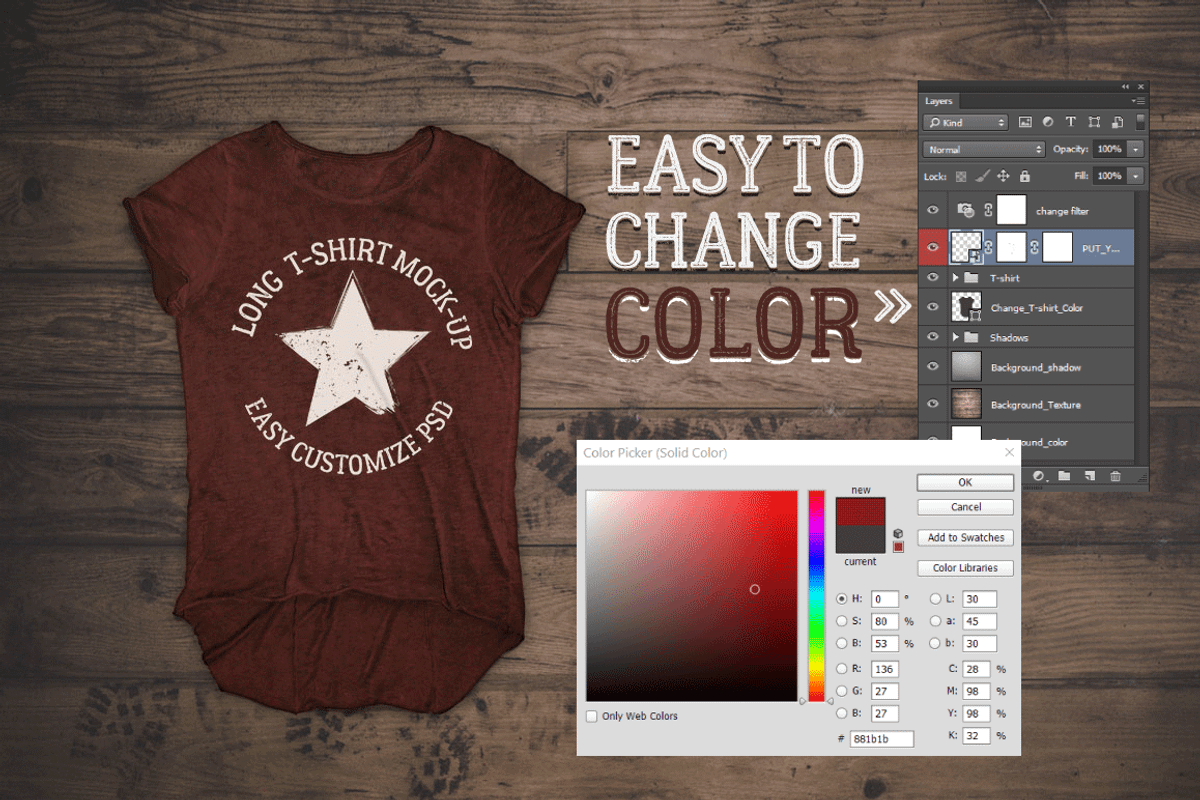 Long T-shirt MockUp, a Shirt Mockup by kulturrrno (Photo 3 of 4)