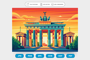 brandenburg gate berlin abstract vec, a Graphic by SaroStock