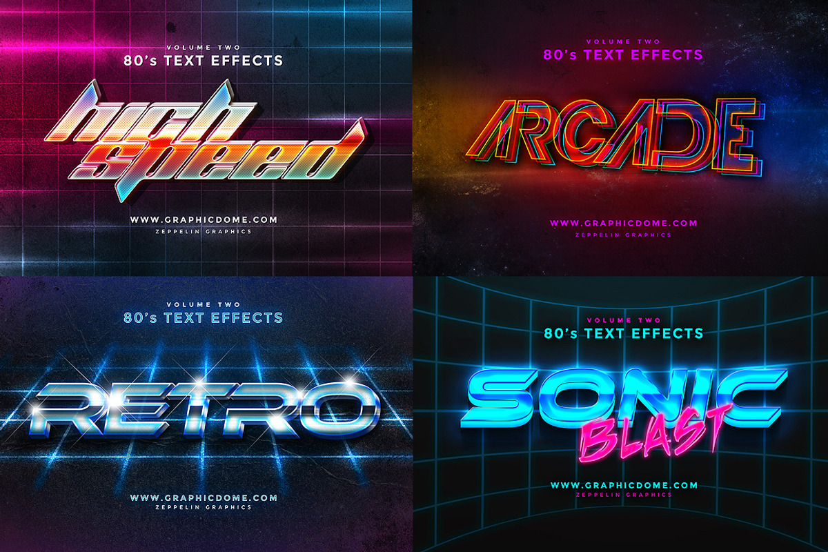 80s Text Effects preview 3