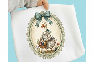 Thrifted Coquette Easter Goose Png, an Illustration by designcity5