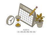 Work Schedule Management Vector, a Work Illustration by Partikusi Design (Thumbnail 2 of 3)