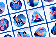 Sleep and Meditation Illustration, a Healthcare Illustration by Brickclay (Thumbnail 6 of 9)