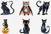 Funny Halloween Scary Cat Clipart, an Illustration by Black Bird Studio (Thumbnail 2 of 6)